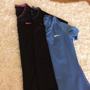 Lot of Nike Pro Tops
